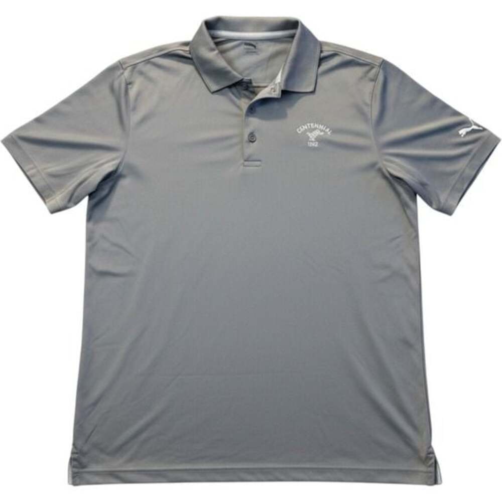 Puma Mens Gray Centennial 1922‎ Performance Golf Polo Shirt Size Large L